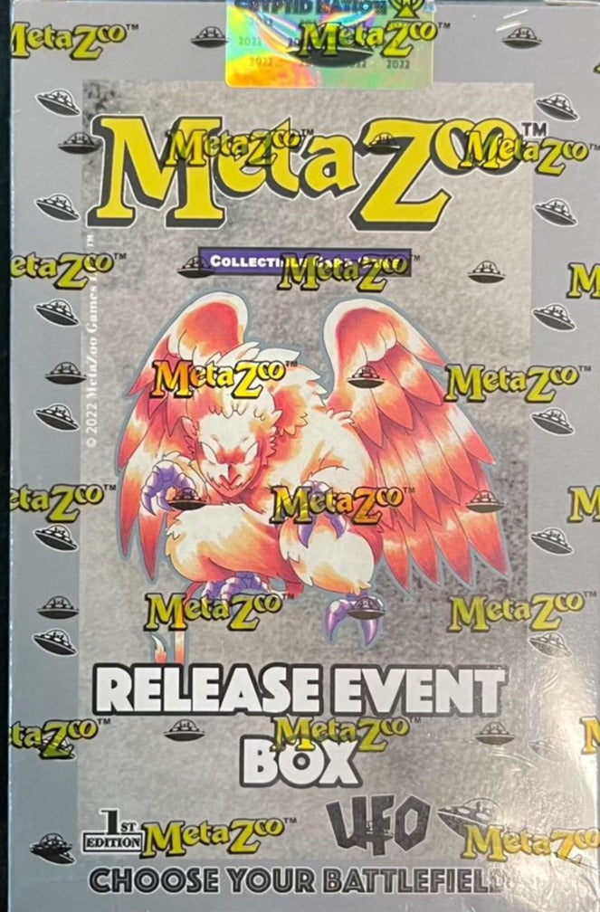 ufo metazoo booster box MetaZoo: Release Event [1st Edition] – Pokévolver Case Color:GoldYellow Boîte de boosters 24 paquets themed TCG for 2–4 Transcode Talker - Starter